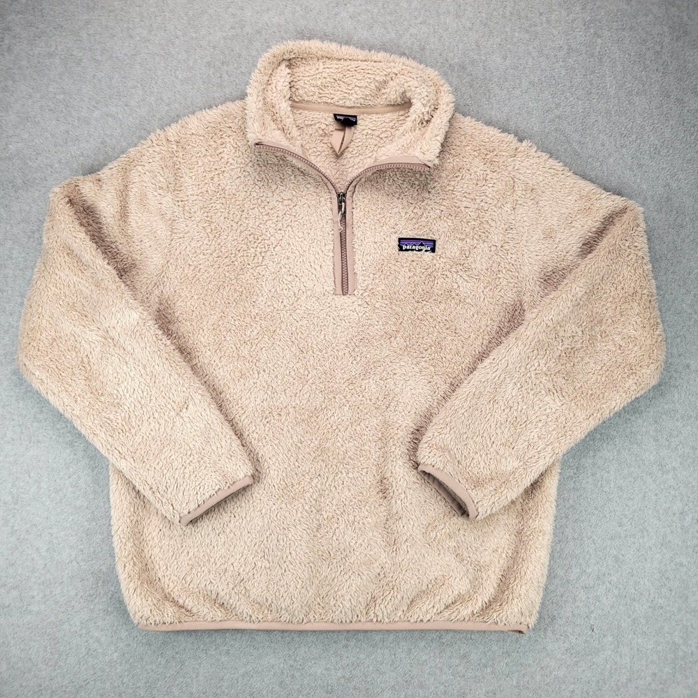 Patagonia Los Gatos 1/4 Zip Pullover Women Large Tan Fleece 25236FA21 - Picture 1 of 9